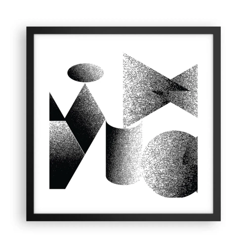 Poster in een zwarte lijst - Hoeken en ovalen - 40x40 cm