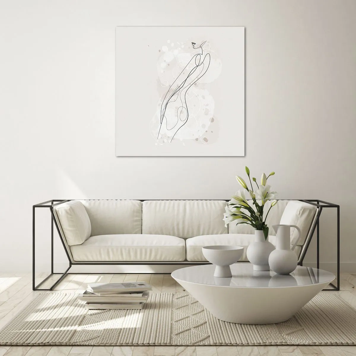 Schilderen op glas - De blik dwaalt af - 60x60 cm