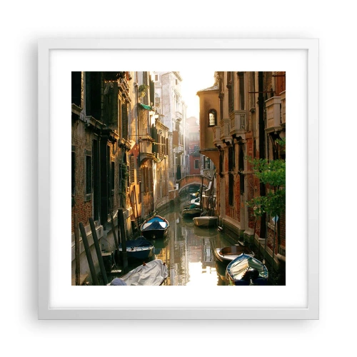 Poster in een witte lijst - In een Venetiaans steegje - 40x40 cm
