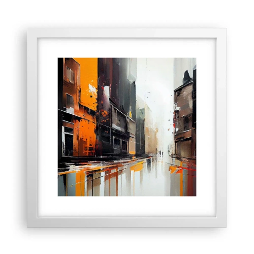 Poster in een witte lijst - Regenachtige dag - 30x30 cm