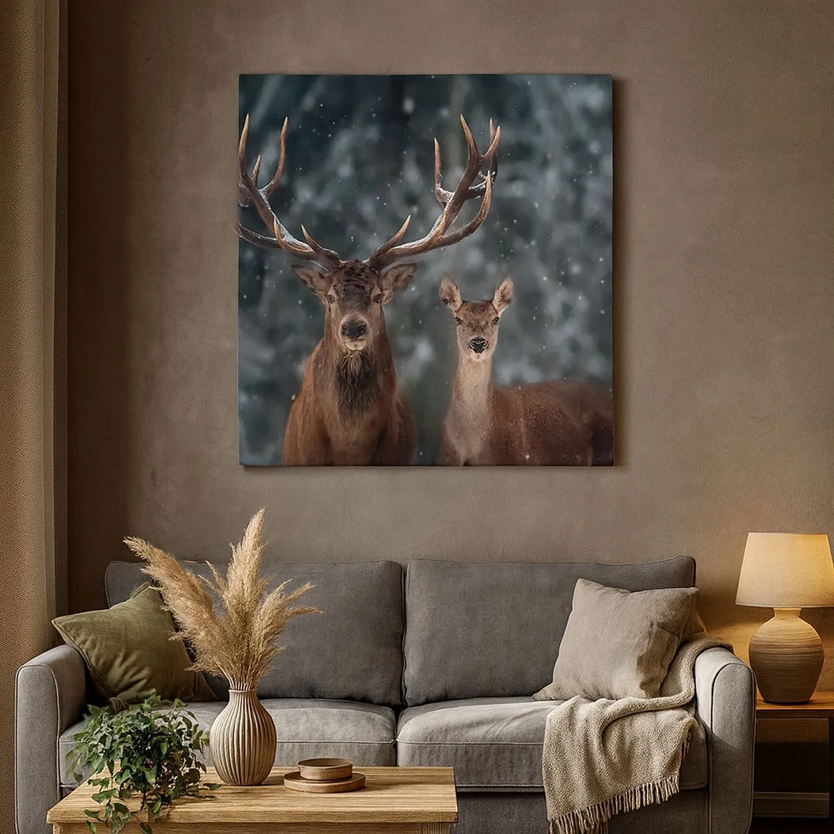 Schilderen op canvas - Heer van het bos met zijn vrouw - 30x30 cm