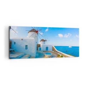 Schilderen op canvas - De blauwe wind uit de zee - 120x50 cm