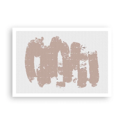 Poster - Abstractie in zachtroze - 100x70 cm