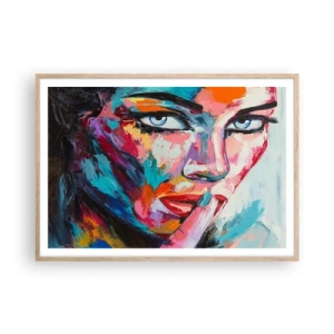 Een poster in een licht eiken lijst - Ons eerste geheim - 100x70 cm