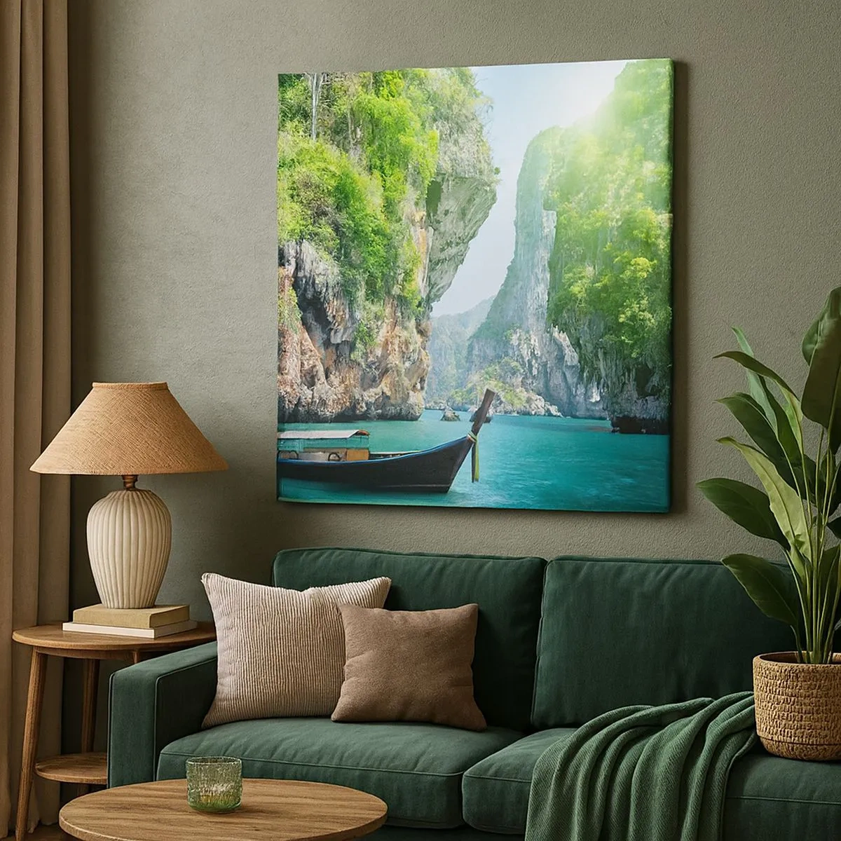 Schilderen op canvas - Een uitnodiging voor een exotische reis - 30x30 cm