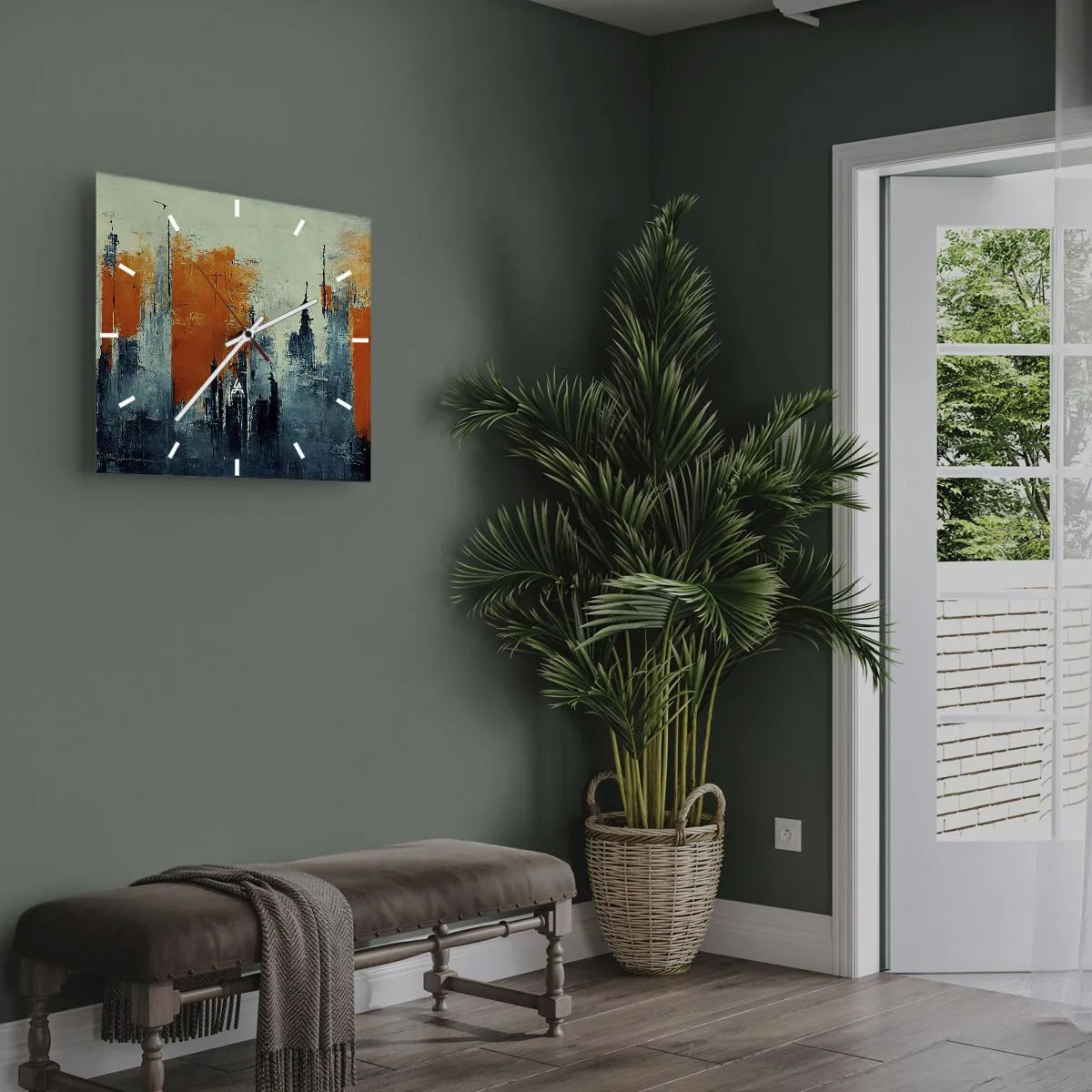 Wandklok - Klok - Modern landschap - 40x40 cm