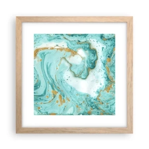 Een poster in een licht eiken lijst - Onder de grote golf van het Edo-tijdperk - 30x30 cm