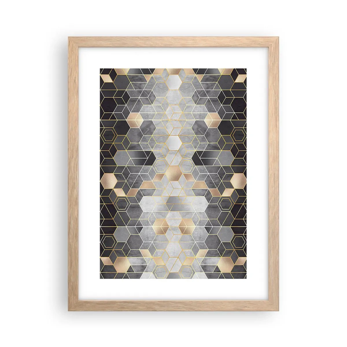 Een poster in een licht eiken lijst - Diamant samenstelling - 30x40 cm