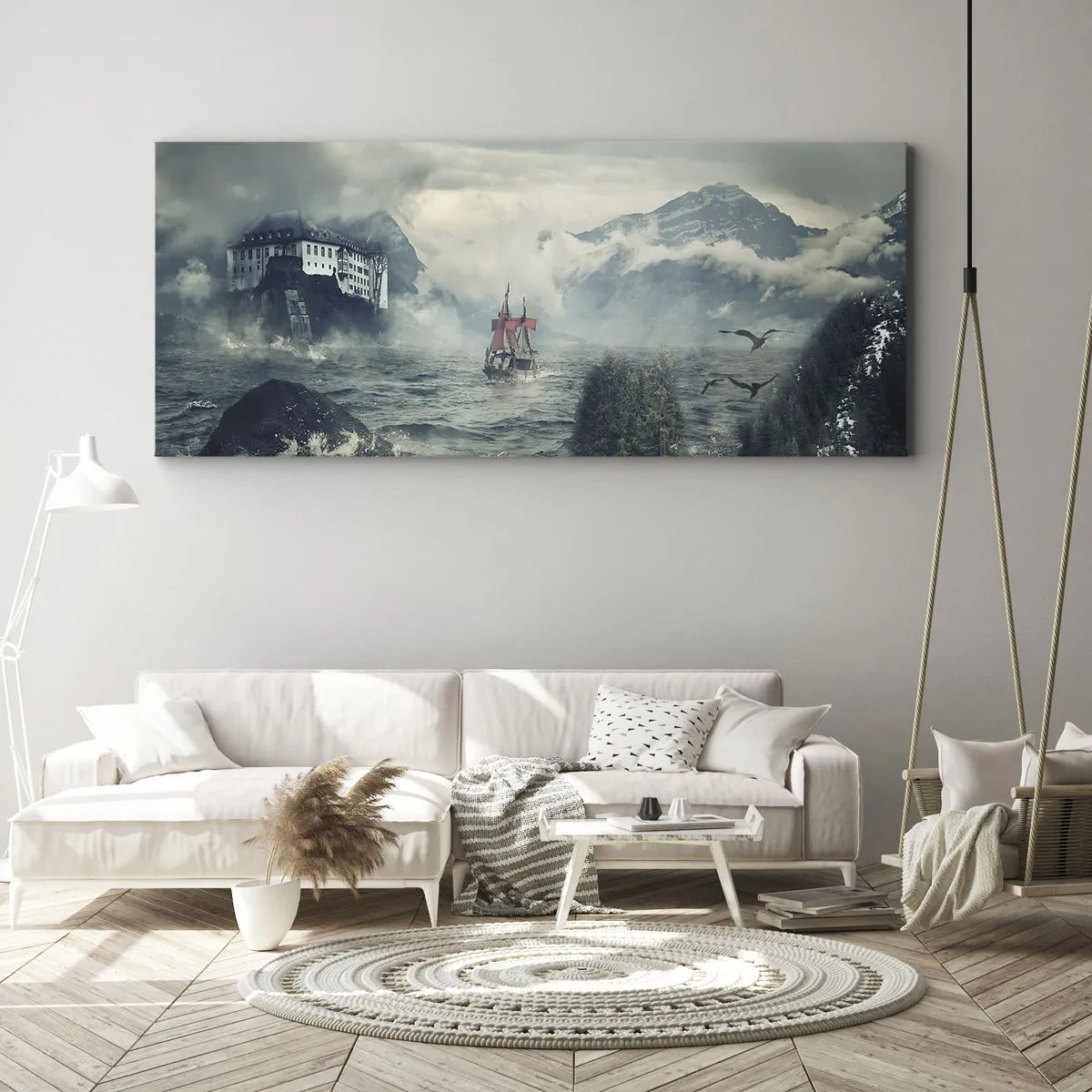 Schilderen op canvas - In magische wateren - 120x50 cm