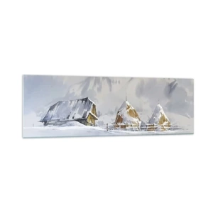 Schilderen op glas - In een besneeuwde vallei - 160x50 cm