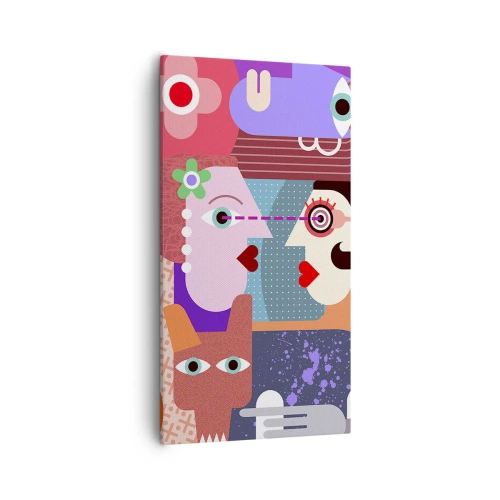 Schilderen op canvas - Oog in oog - 55x100 cm