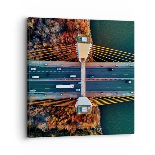 Schilderen op canvas - BEYOND the waters, beyond the forest - 30x30 cm