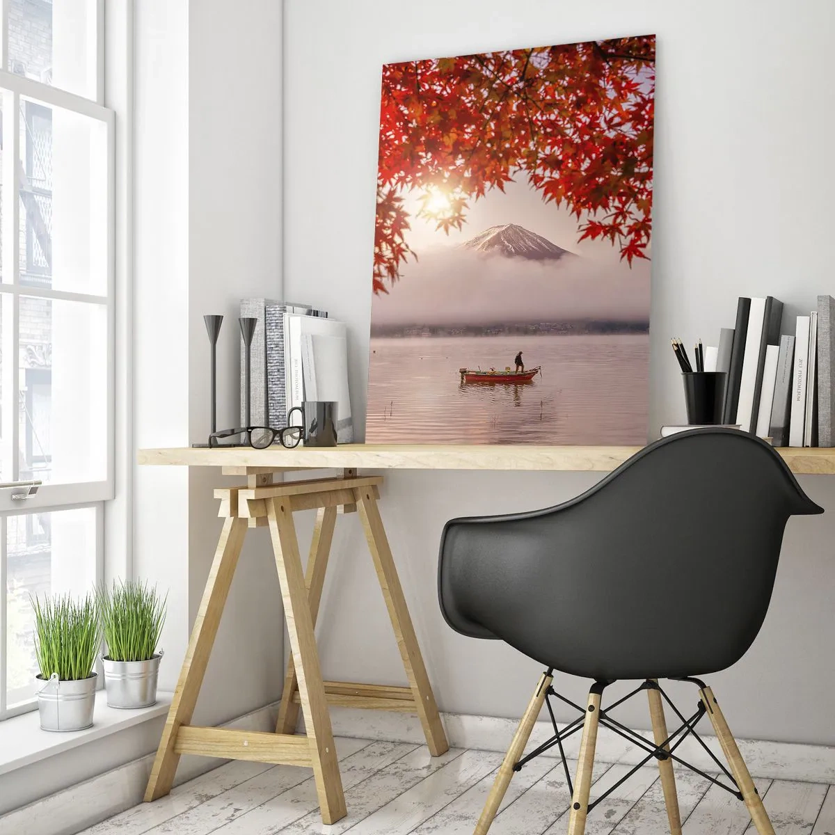 Schilderen op glas - In het Japanse klimaat - 50x70 cm