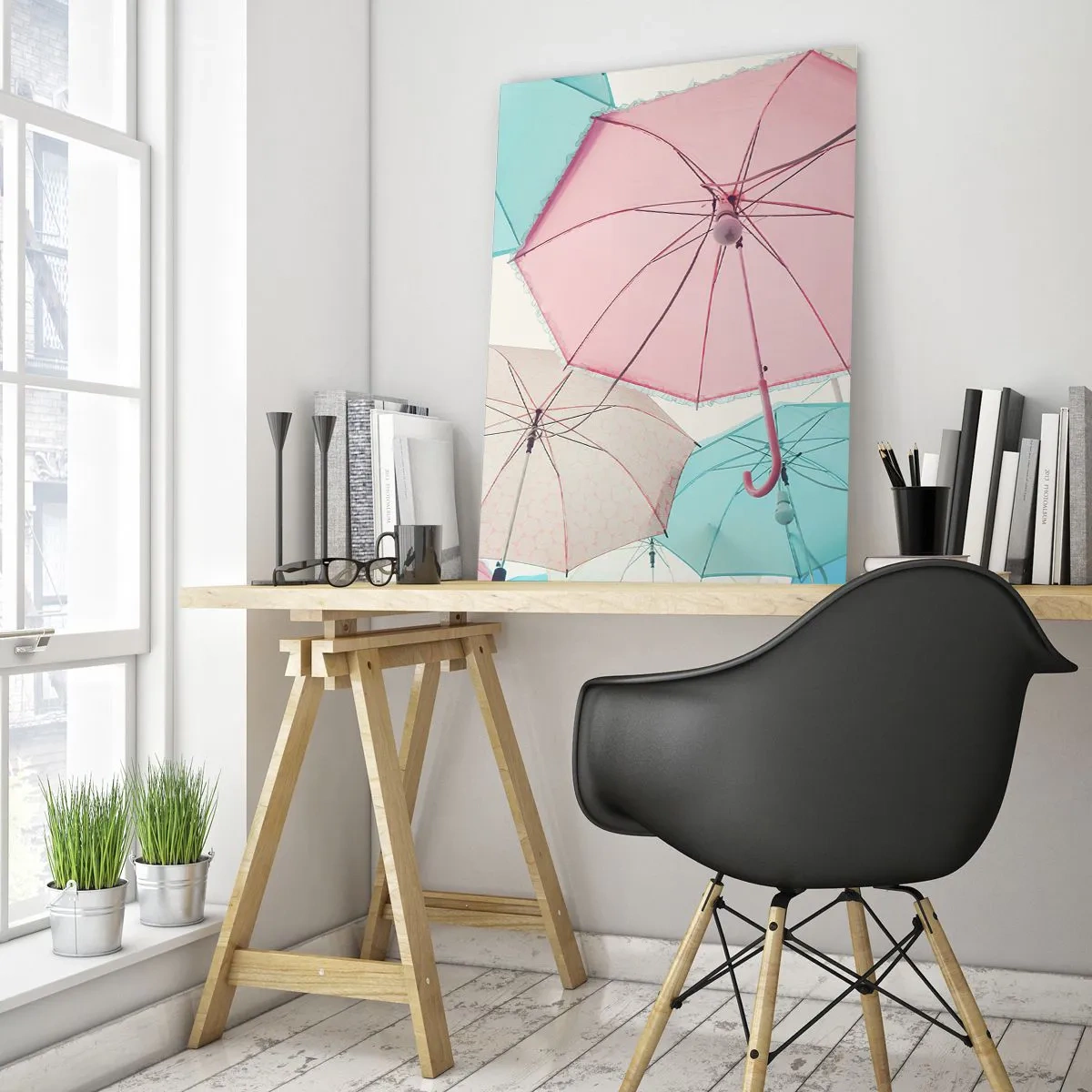 Schilderen op glas - Soms zon, soms regen - 50x70 cm