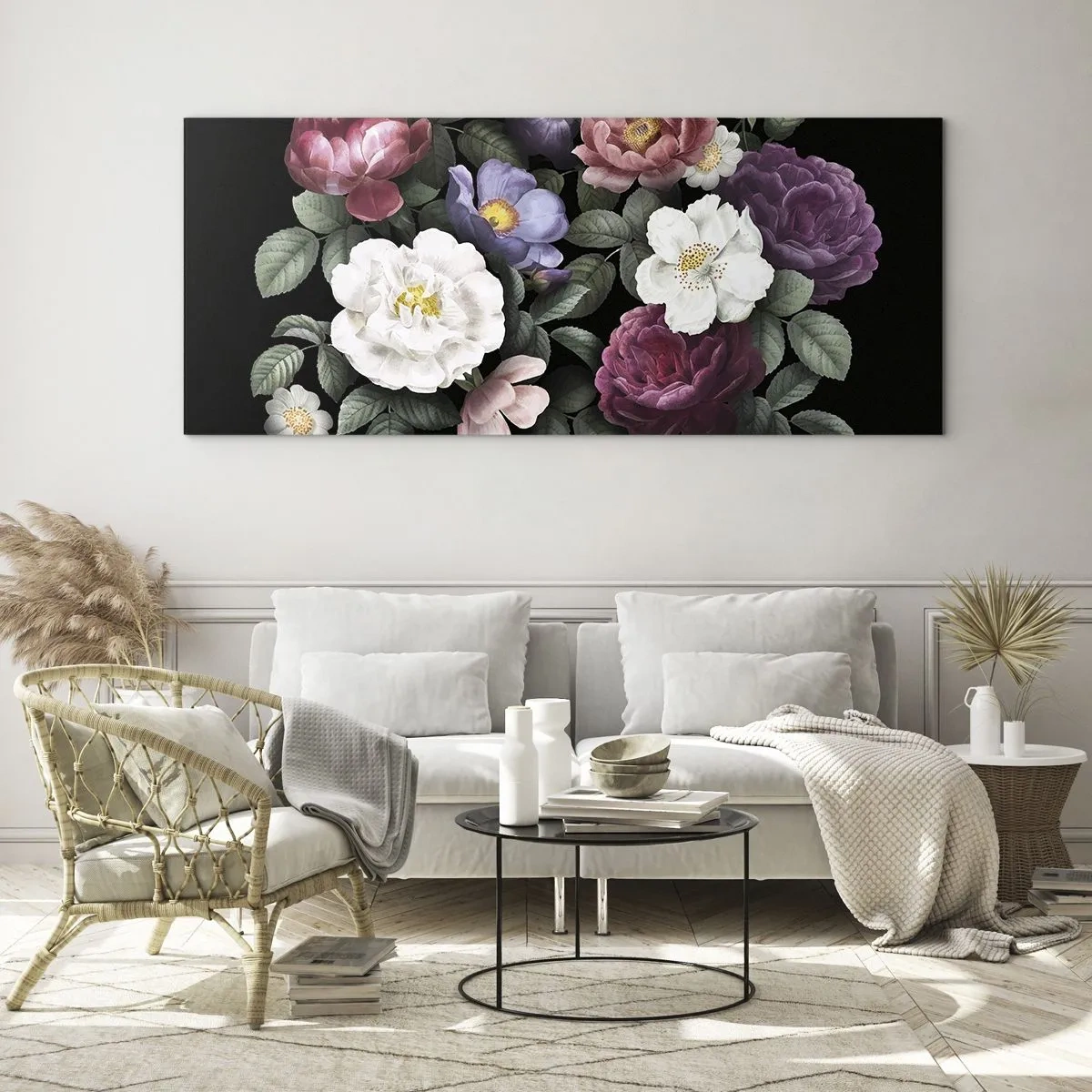 Schilderen op glas - Uit de Engelse tuin - 120x50 cm