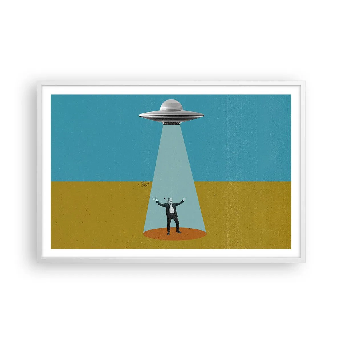 Poster in een witte lijst - Een nauwe ontmoeting - 91x61 cm