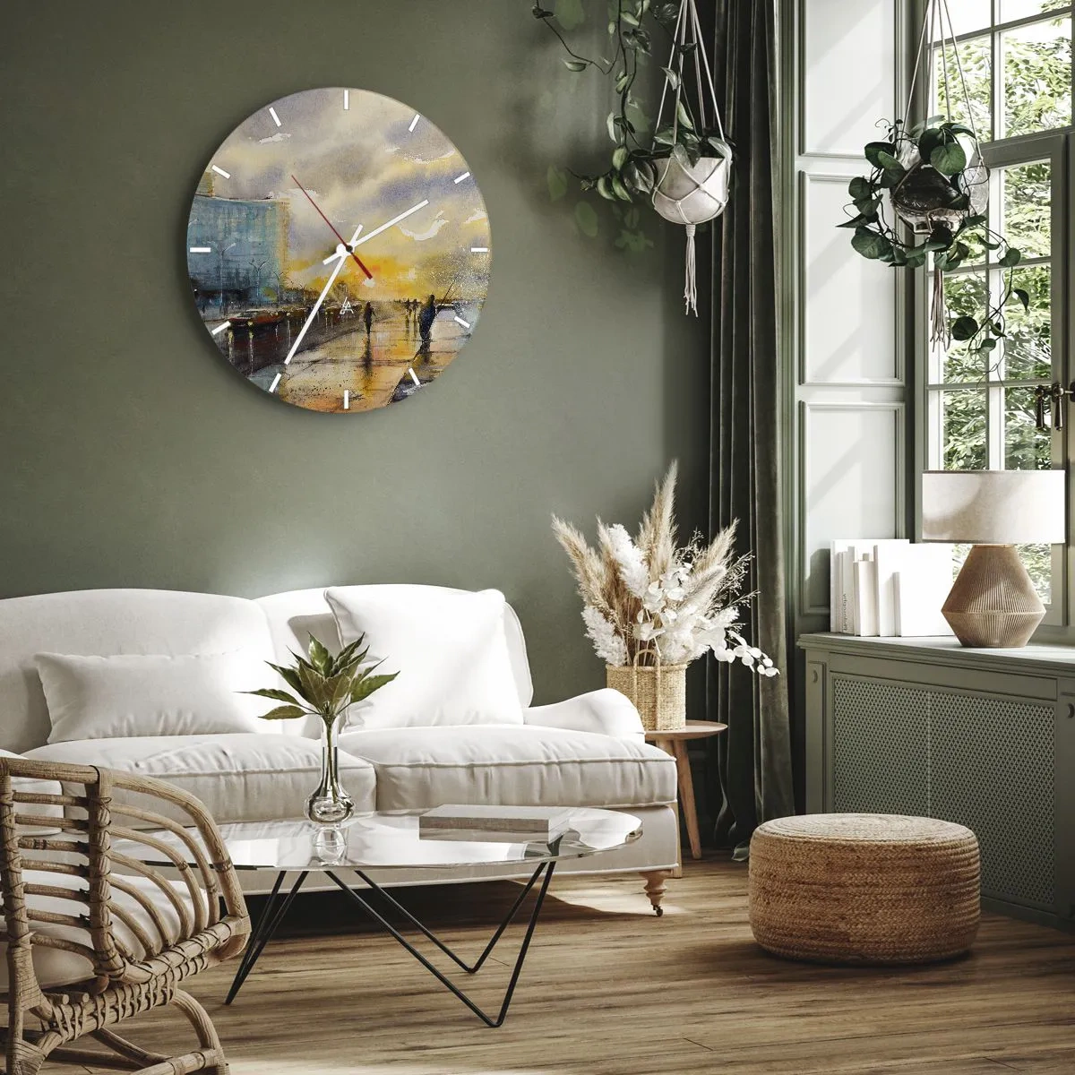 Wandklok - Klok - Het leven aan de oever - 30x30 cm