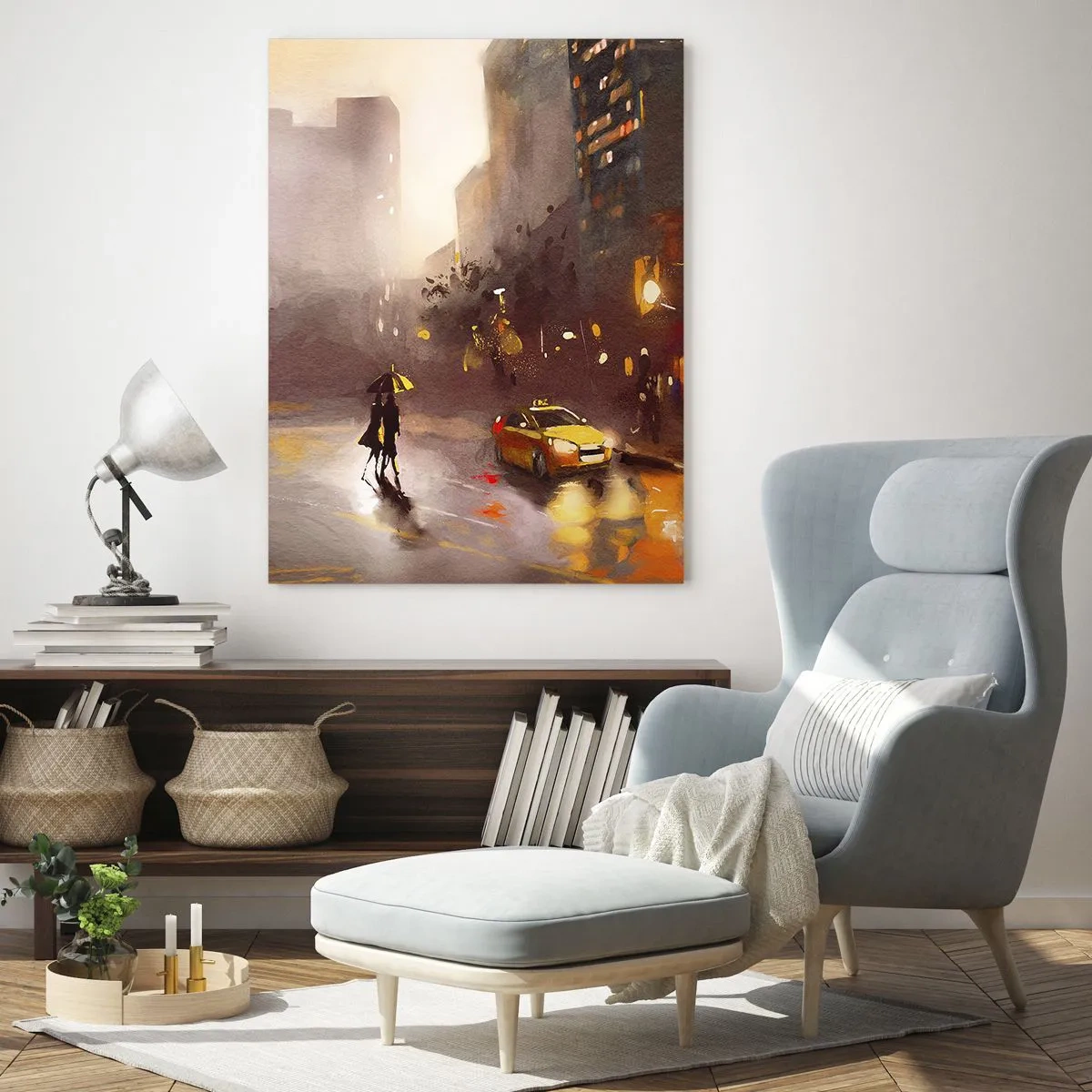 Schilderen op glas - In de lichten van New York - 70x100 cm