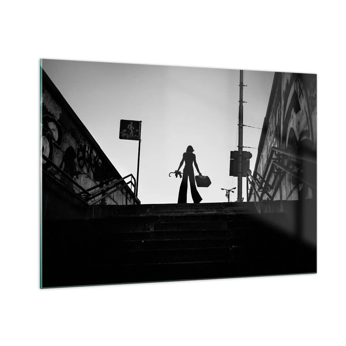 Schilderen op glas - Stedelijk dwalen - 100x70 cm