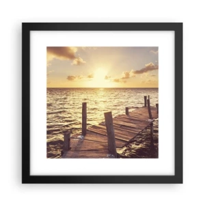 Poster in een zwarte lijst - Het gouden land van zachtheid - 30x30 cm