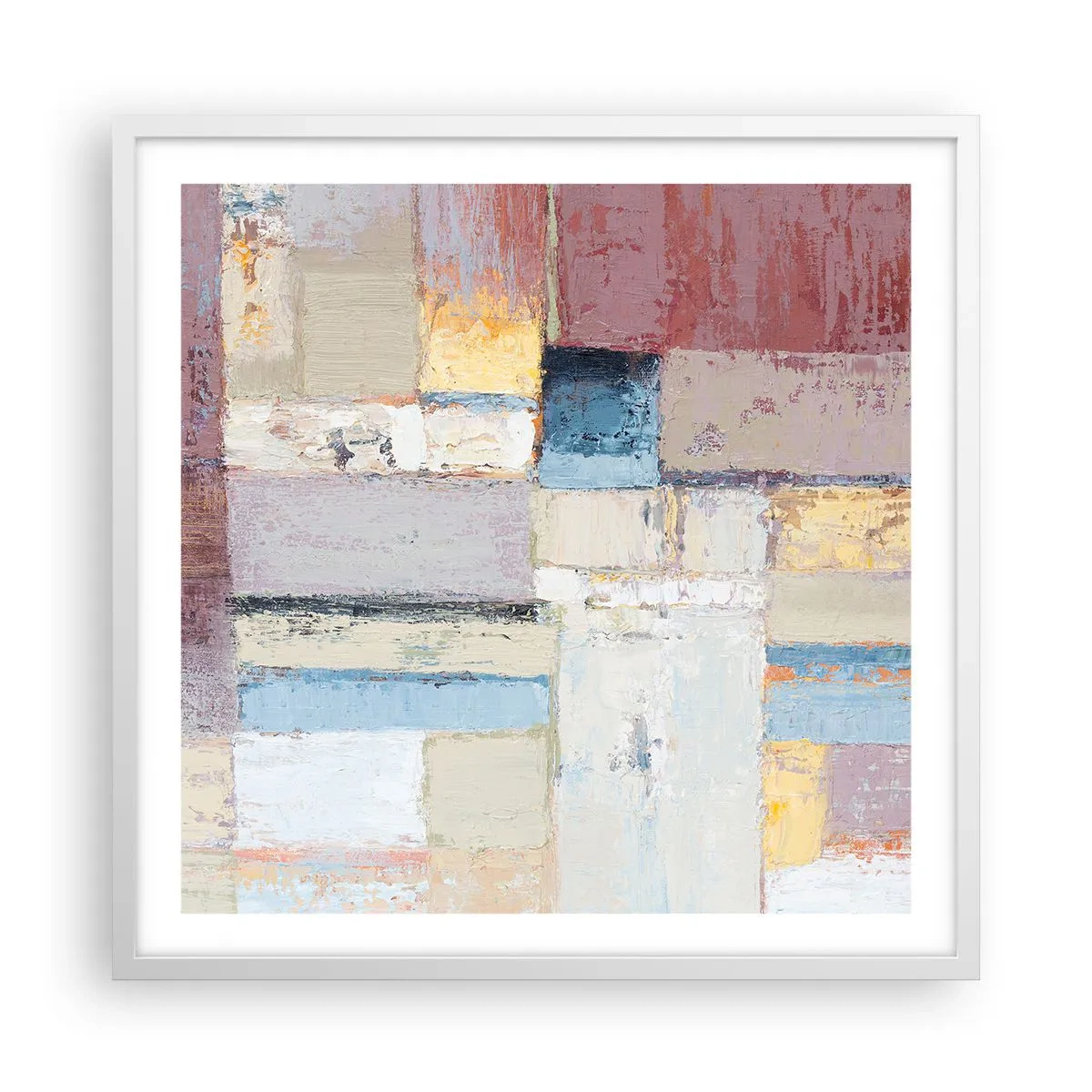 Poster in een witte lijst - De rust van geometrie - 60x60 cm