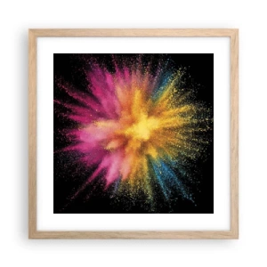 Een poster in een licht eiken lijst - De geboorte van kleuren - 40x40 cm