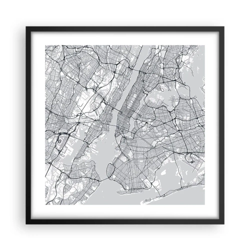 Poster in een zwarte lijst - De anatomie van een metropool - 50x50 cm