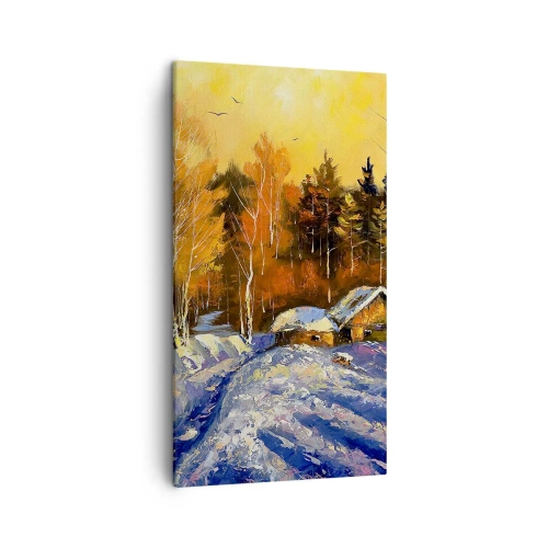 Schilderen op canvas - Winter impressie in de zon - 45x80 cm