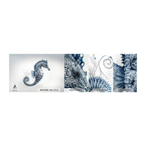 Fotobehang Monster Zelfklevend Deluxe Sticker - Een subtiele grap van de natuur - zeepaardje, Kust, koraalrif - 100x30 cm