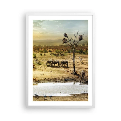 Poster in een witte lijst - "Er stroomde een rivier uit Eden …" - 50x70 cm