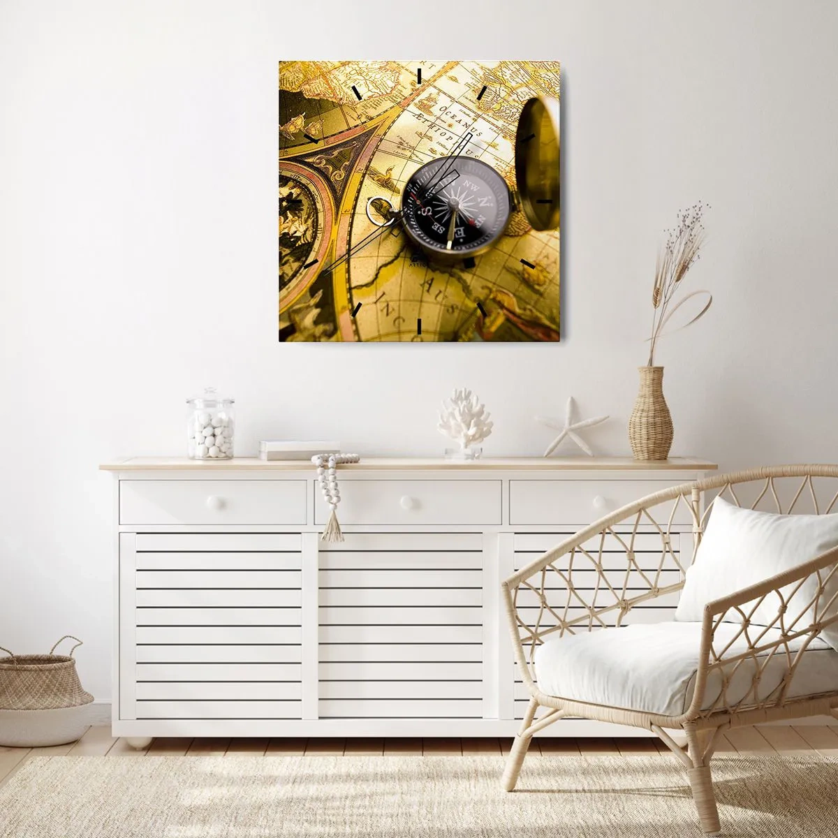 Wandklok - Klok - Of misschien naar het einde van de wereld? - 40x40 cm