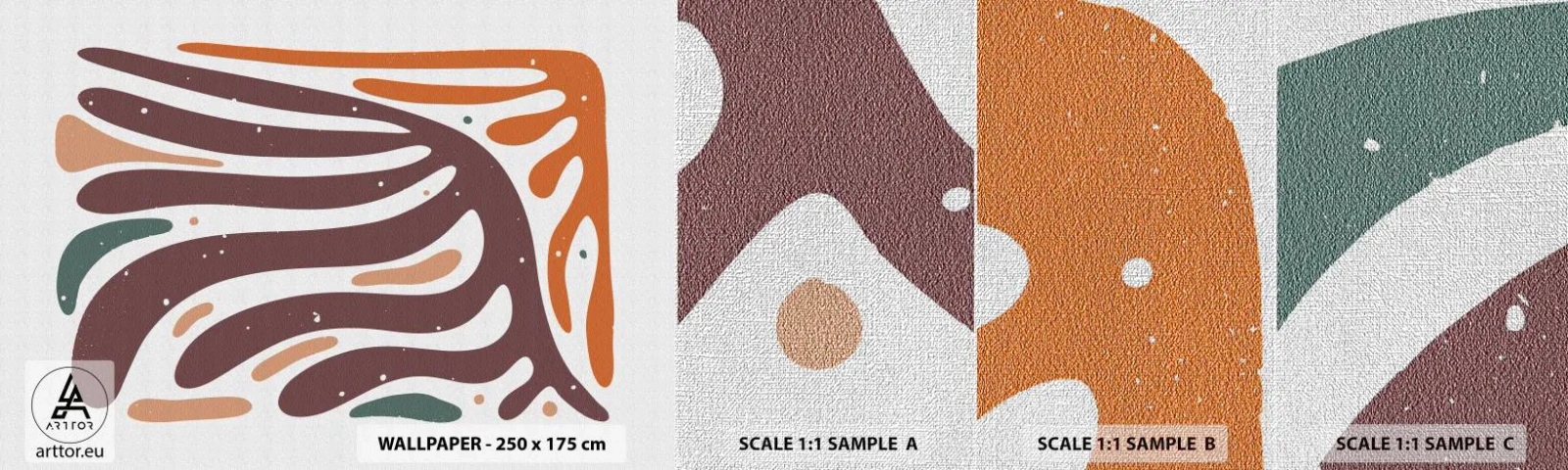 Fotobehang Monster Premium Canvas - Stralende organische compositie - Boho, Minimalisme, Deel - 100x30 cm