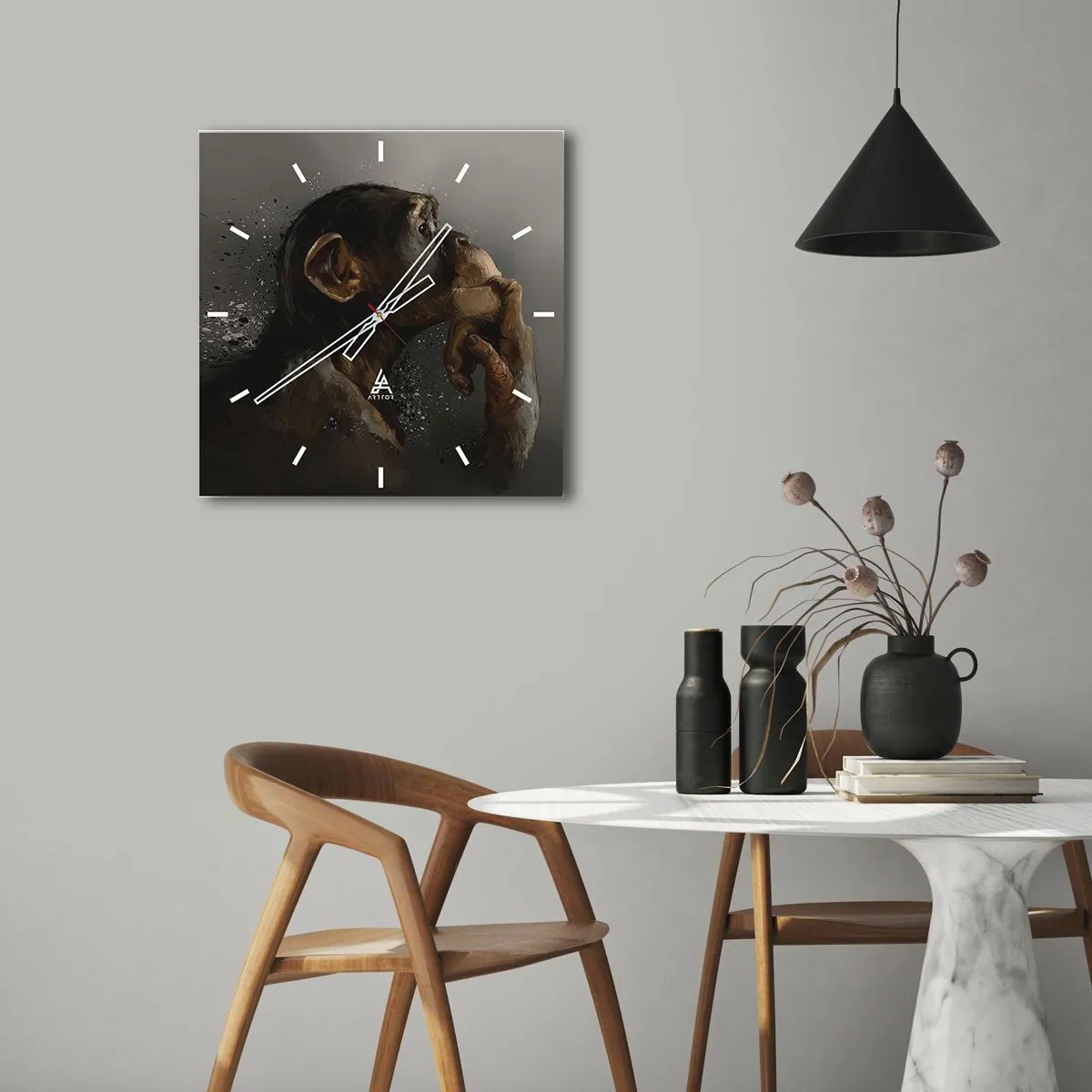 Wandklok - Klok - Zeker een denker - 30x30 cm