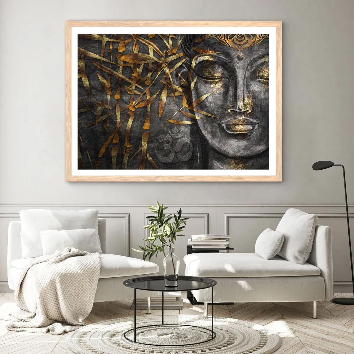 Een poster in een licht eiken lijst - Voel de rust - 100x70 cm