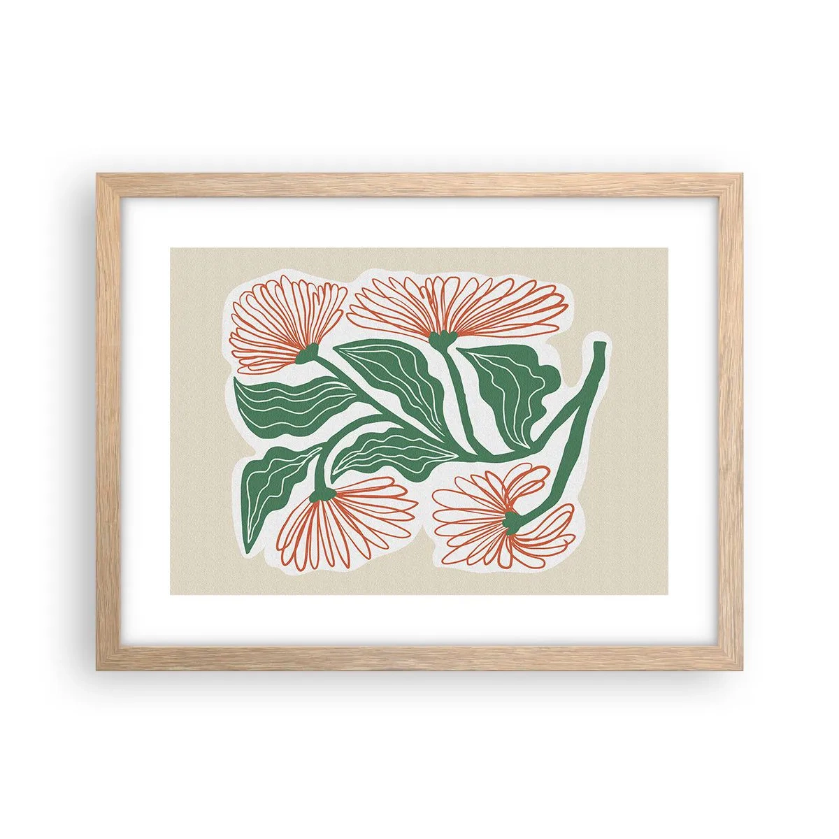 Een poster in een licht eiken lijst - Folk en modern - 40x30 cm