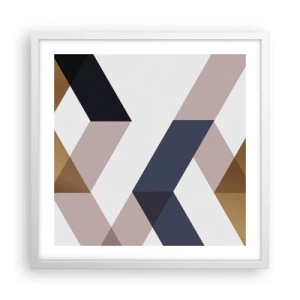 Poster in een witte lijst - Vlakken en hoeken - 50x50 cm
