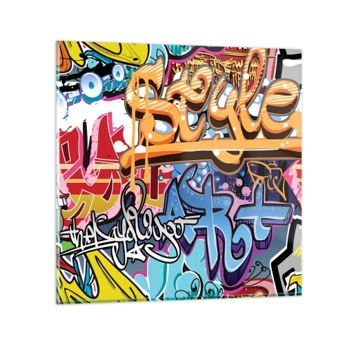 Schilderen op glas - Muurschilderingen, muurschilderingen, muurschilderingen ... - 50x50 cm