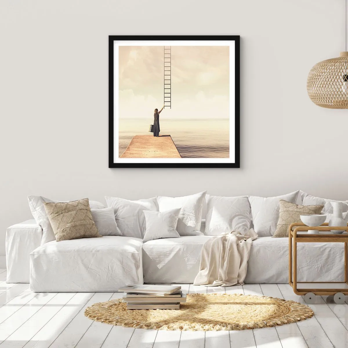 Poster in een zwarte lijst - Een magische reis - 40x40 cm