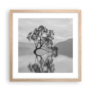 Een poster in een licht eiken lijst - Er is zo'n land - 40x40 cm