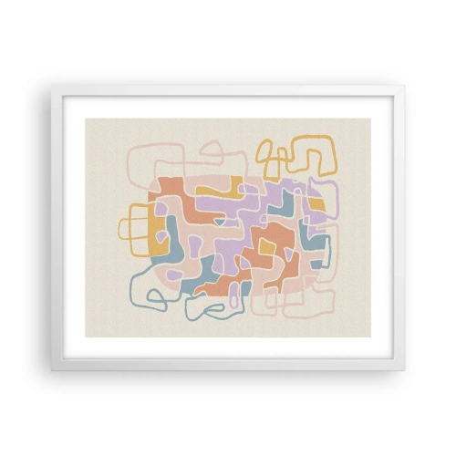 Poster in een witte lijst - Labyrint – een vreugdevol avontuur - 50x40 cm