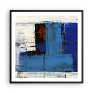 Poster in een zwarte lijst - Het geheim van blauw - 60x60 cm