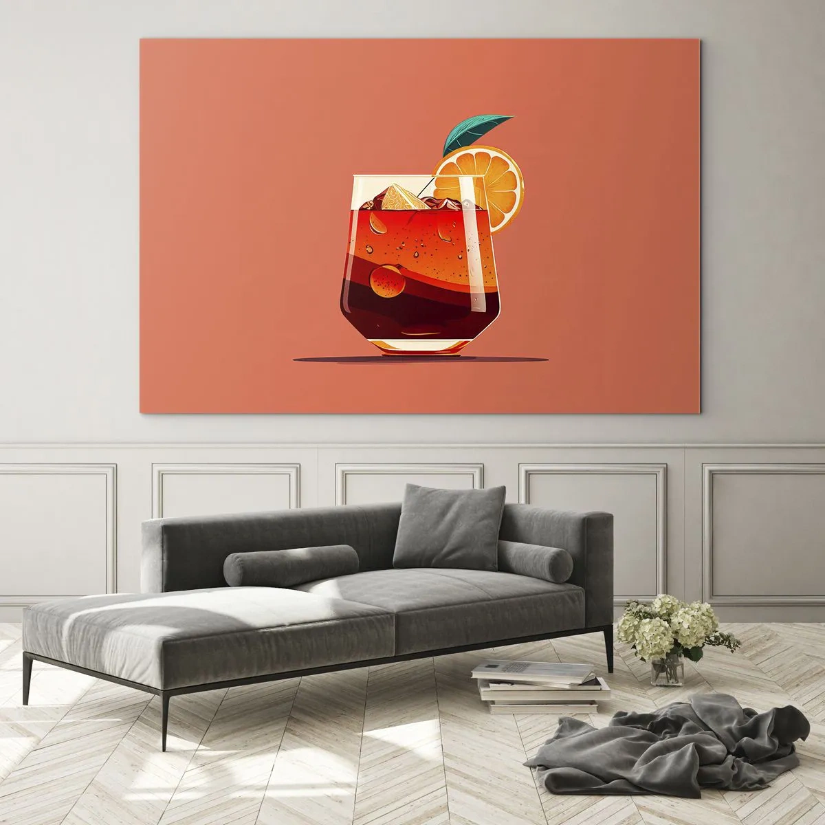 Schilderen op glas - Zomerse verfrissing - 120x80 cm