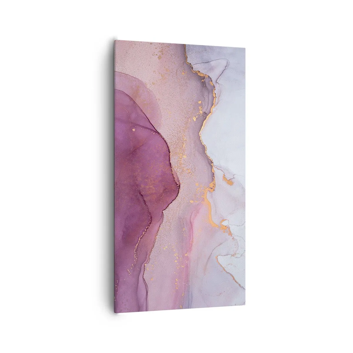 Schilderen op canvas - Lila en paarse golven - 65x120 cm