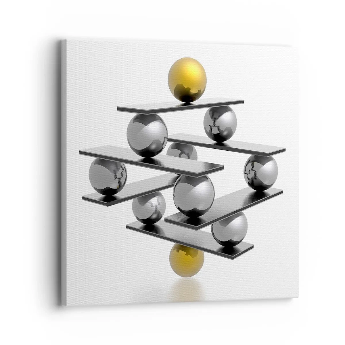 Schilderen op canvas - Goud-zilver balans - 30x30 cm
