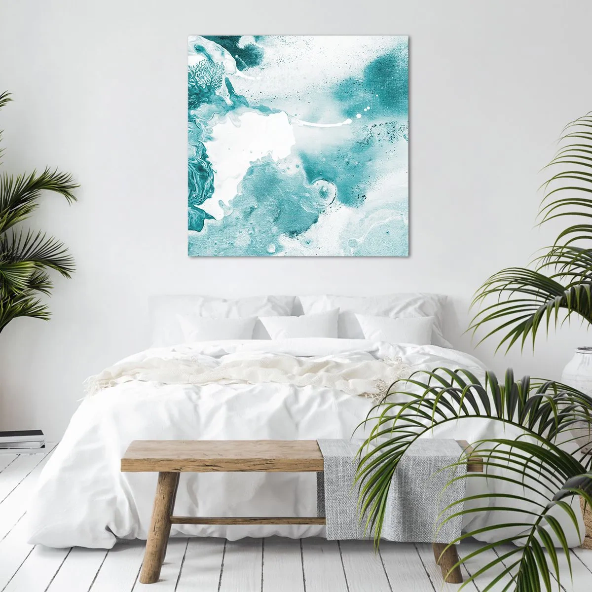 Schilderen op canvas - Moerast van blauw - 30x30 cm