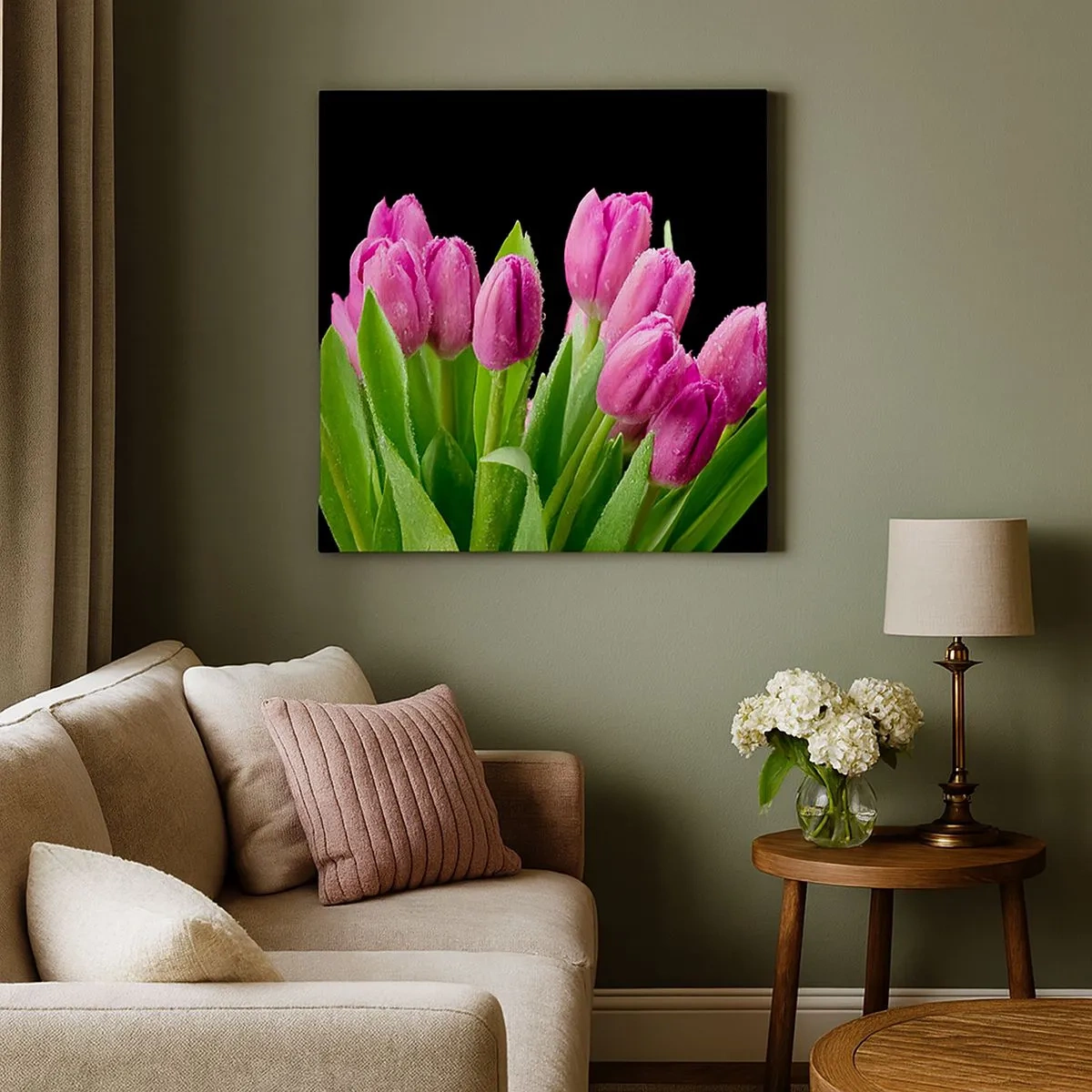 Schilderen op canvas - Lila vreugde van de lente - 30x30 cm