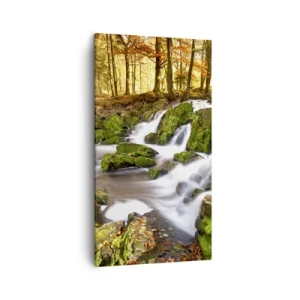 Schilderen op canvas - Snel door het herfstbos - 45x80 cm