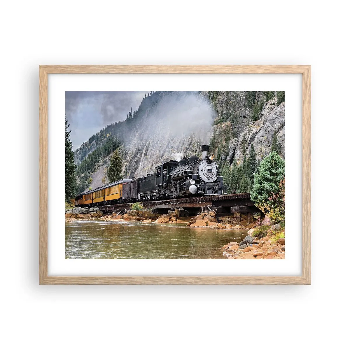 Een poster in een licht eiken lijst - Waar wil je naar toe? Waar naar toe? - 50x40 cm