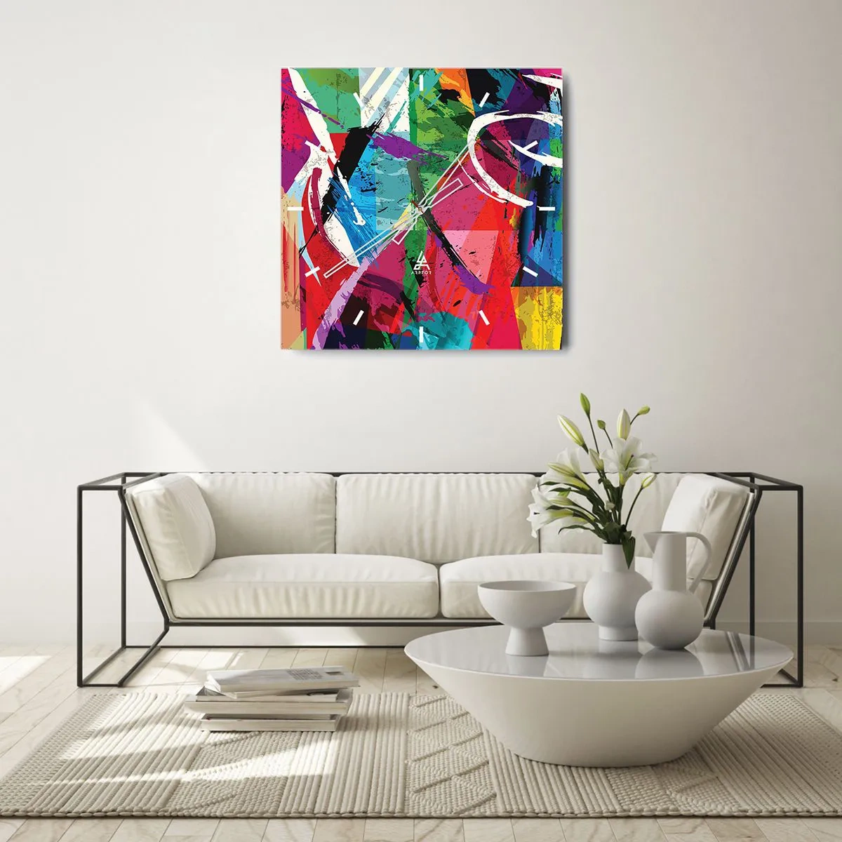 Wandklok - Klok - Snel, levendig en opzwepend - 30x30 cm