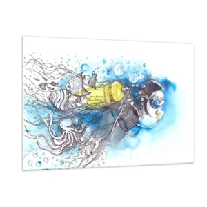 Schilderen op glas - Geweldig blauw - 120x80 cm